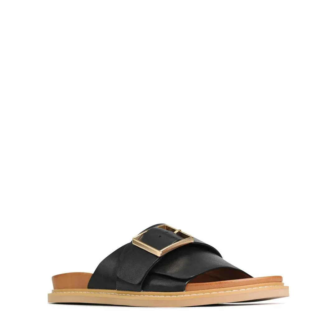 EOS Dede Sandal in Black Leather