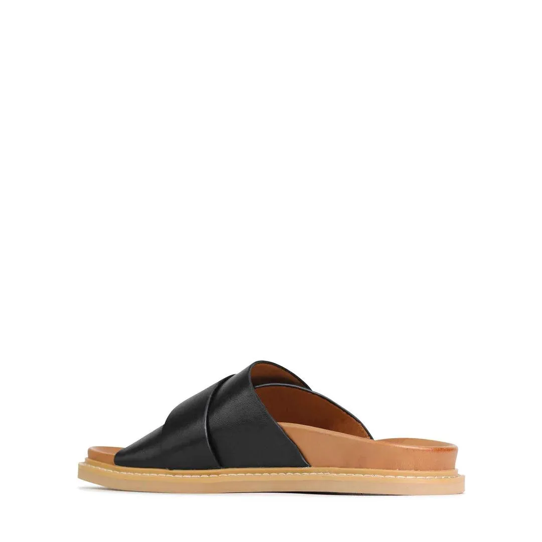 EOS Dede Sandal in Black Leather