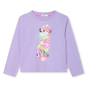 Girls Lilac Skate Board T-Shirt