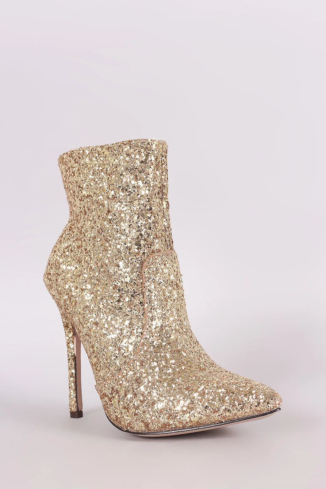 Glitter Pointy Toe Stiletto Booties