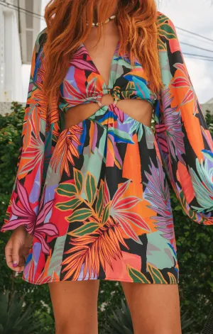 Go Out Cut Out Mini Dress ~ Tropical Paradise