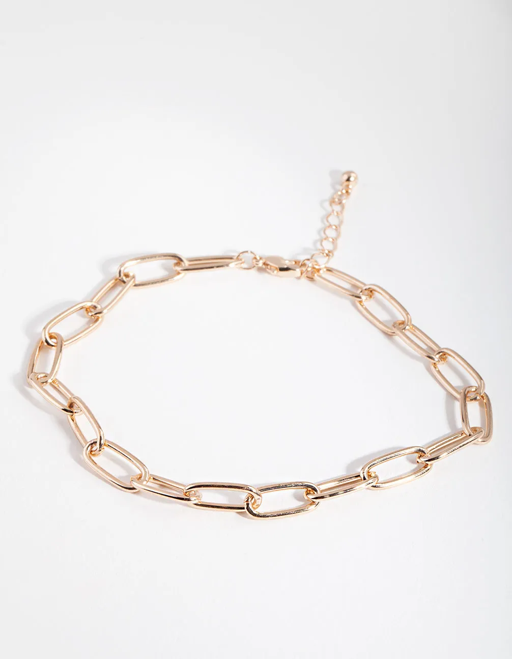 Gold Rectangle Link Anklet