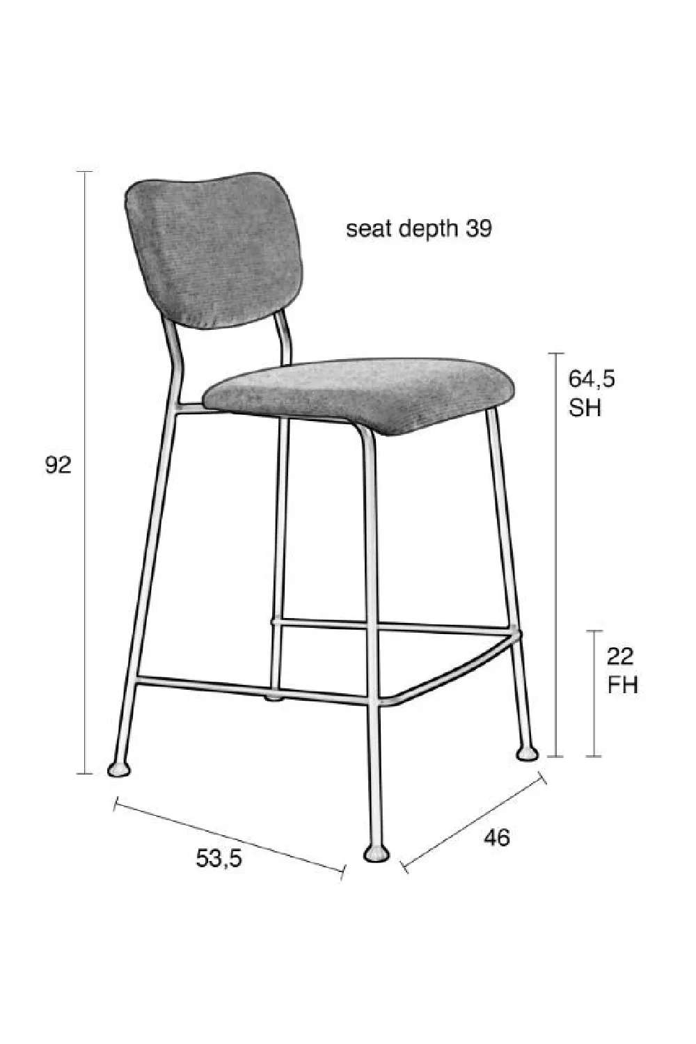 Gray Blue Counter Stools (2) | Zuiver Benson