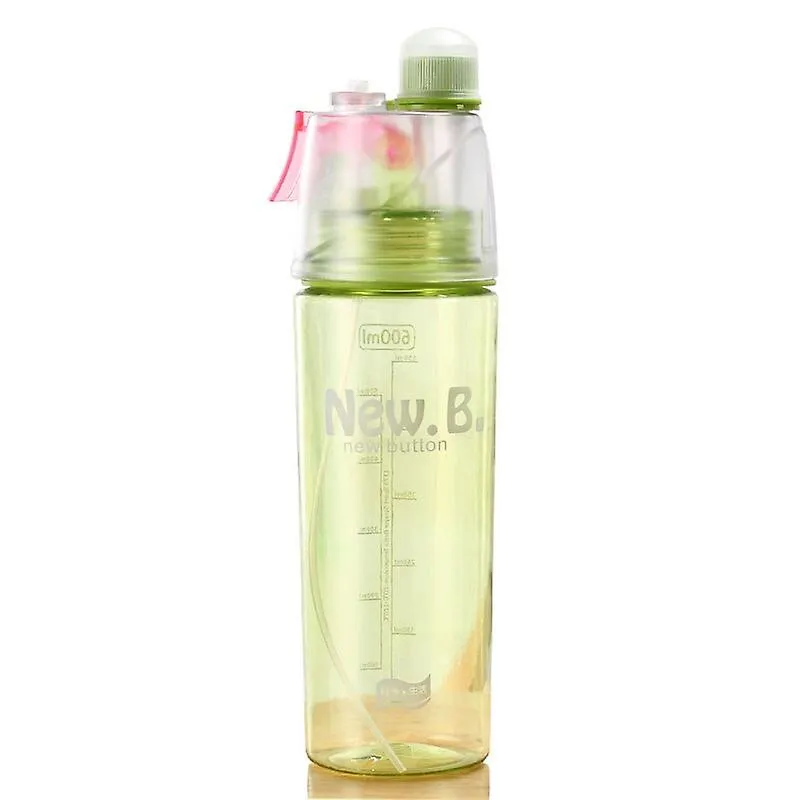 Green Mist Spray Water Bottle 600Ml Portable Sport Water Bottle Anti-Leak Drinking Cup With Mist Hydration Fa1554