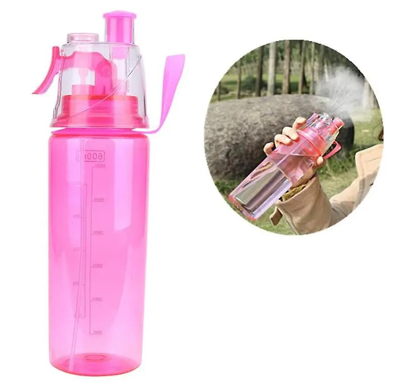 Green Mist Spray Water Bottle 600Ml Portable Sport Water Bottle Anti-Leak Drinking Cup With Mist Hydration Fa1554