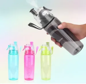 Green Mist Spray Water Bottle 600Ml Portable Sport Water Bottle Anti-Leak Drinking Cup With Mist Hydration Fa1554