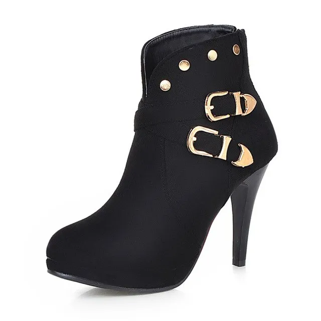 high heels winter boots woman ankle boots