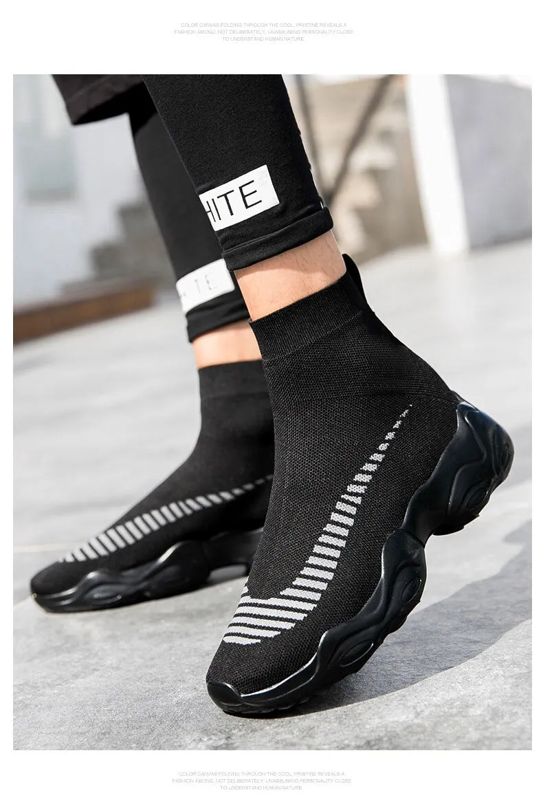 High Top Men Sneakers Women Elastic Socks Women Casual Shoes Unisex Trainers