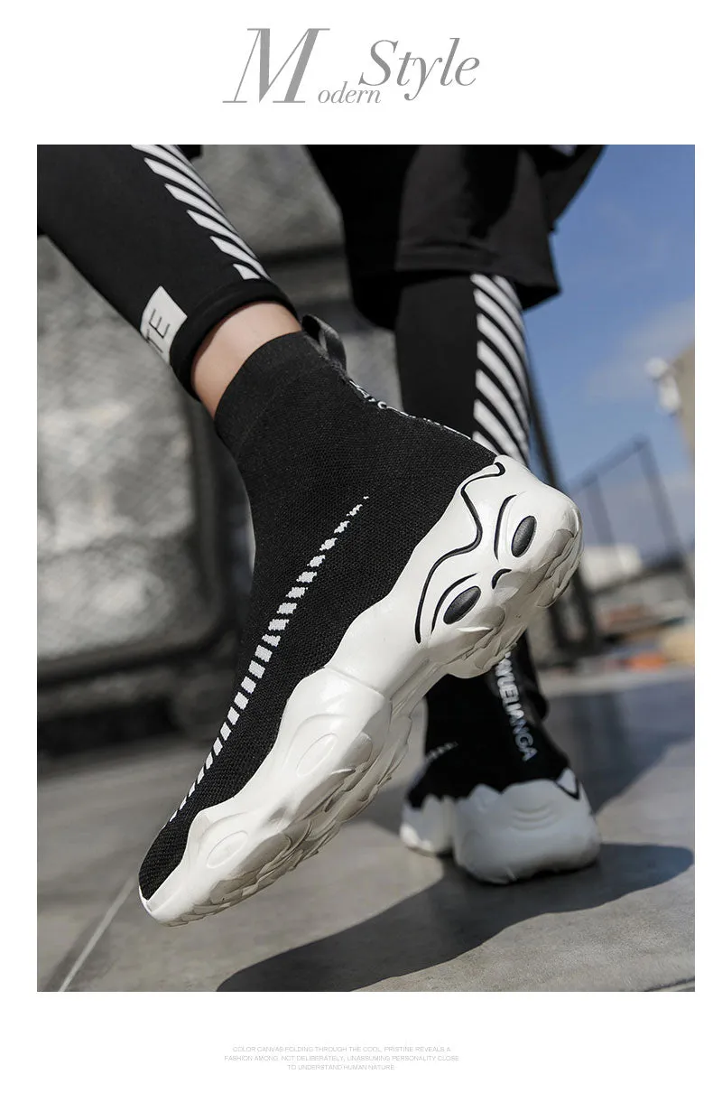 High Top Men Sneakers Women Elastic Socks Women Casual Shoes Unisex Trainers