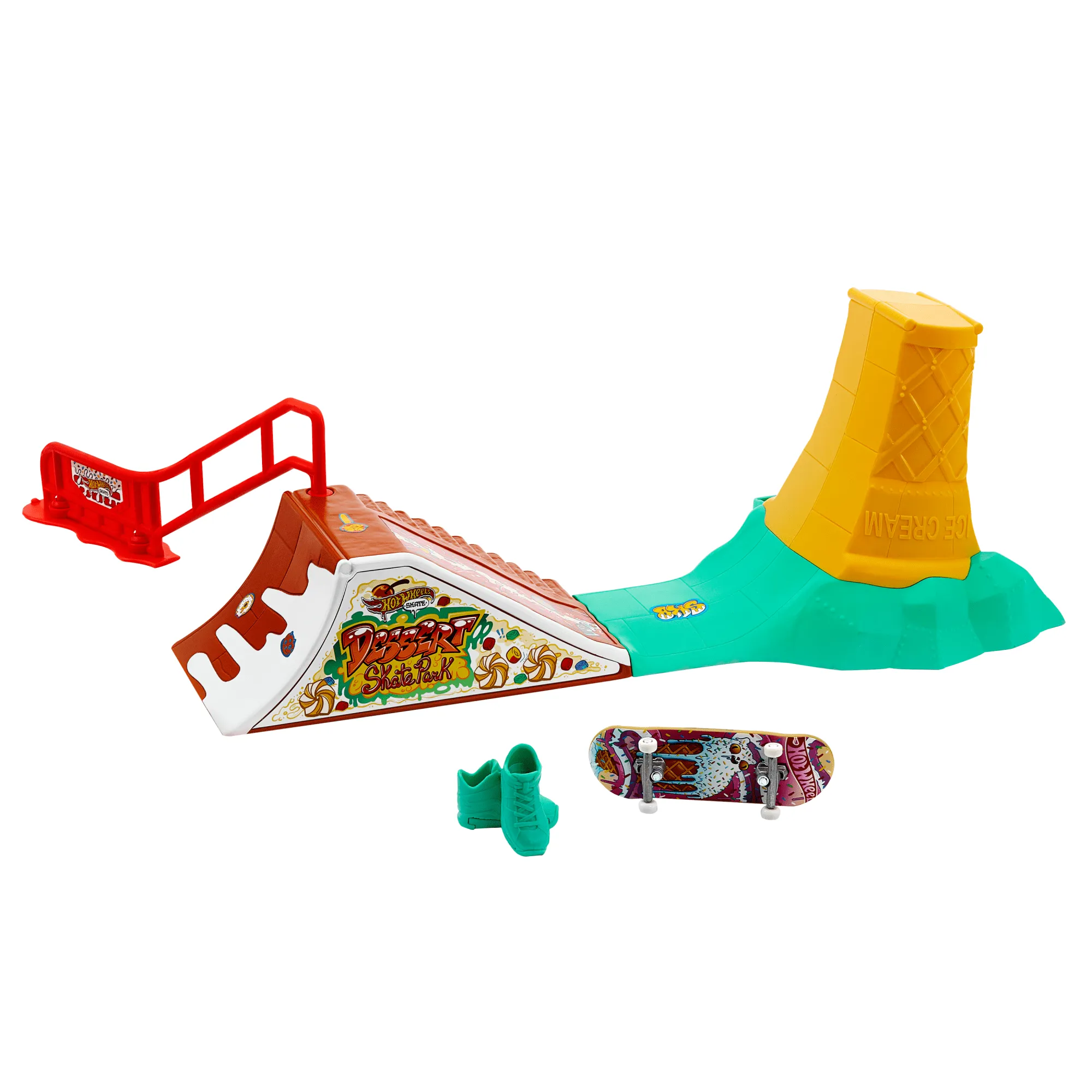 Hot Wheels Skate Drop in Skate Set With Tony Hawk Fingerboard & Pair Of Shoes