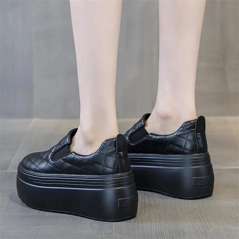 Joskaa 2024 New Waterproof Black Platform Sneakers