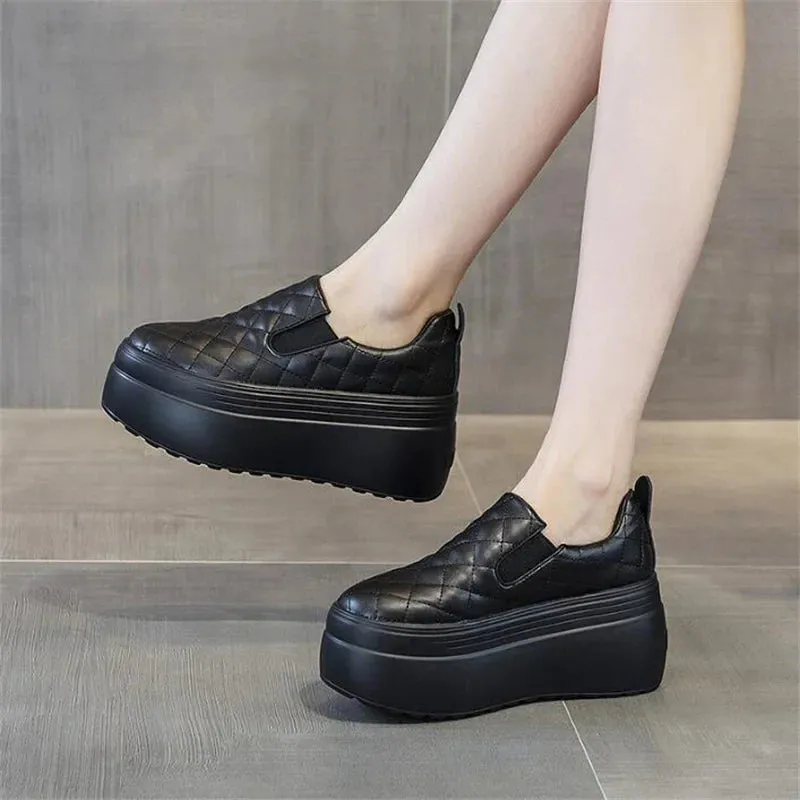 Joskaa 2024 New Waterproof Black Platform Sneakers