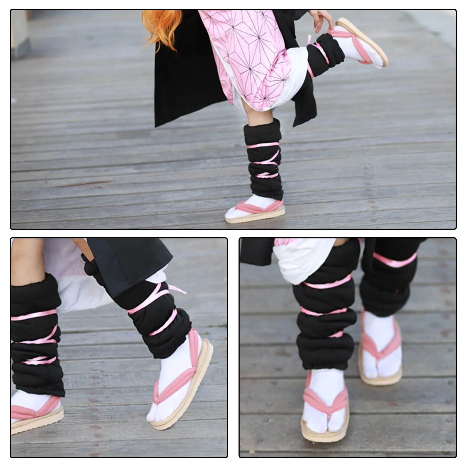 Kamado Tanjiro Nezuko Cosplay Shoes With Socks Japanese Flip Flops Halloween cosplay Props