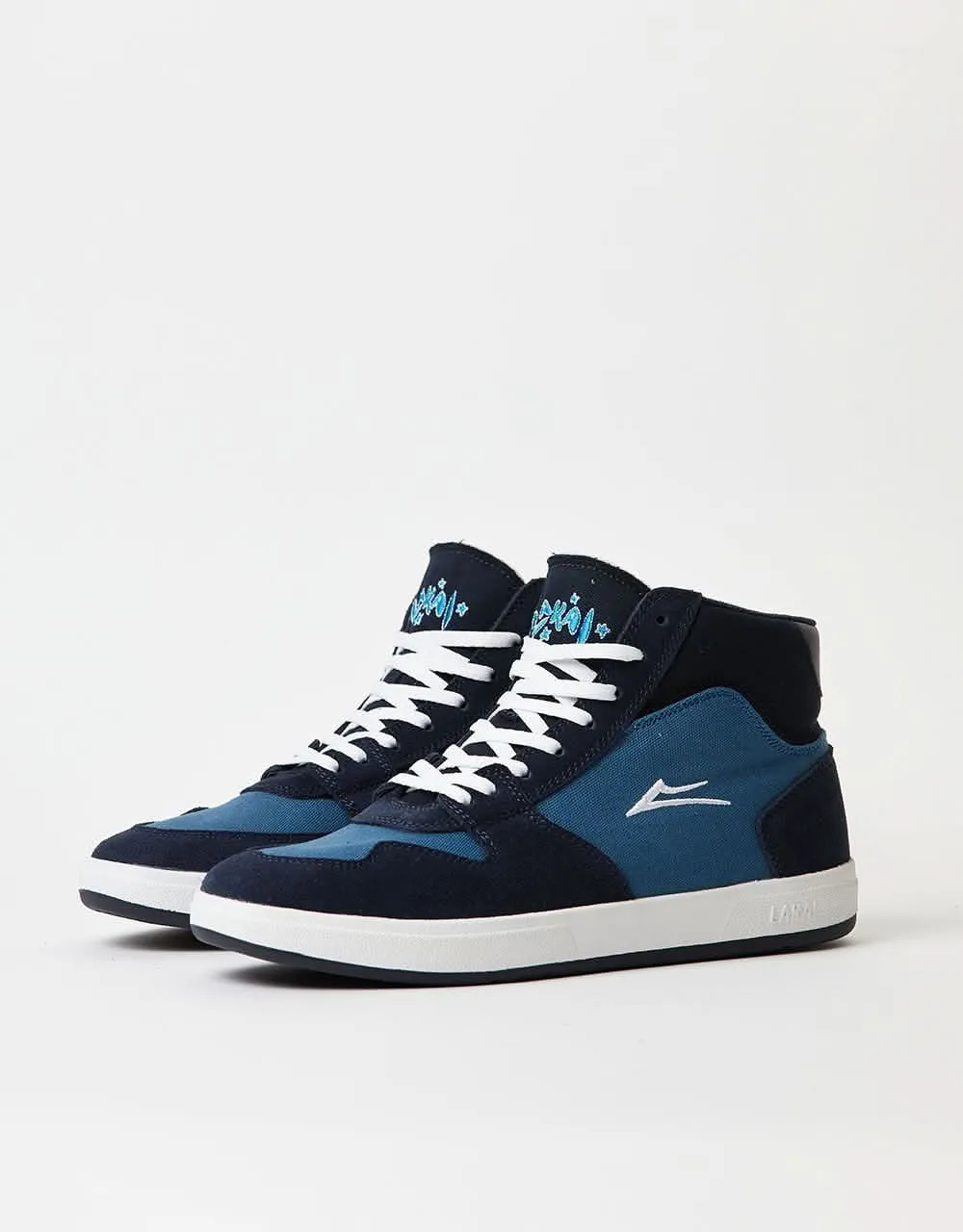 Lakai Villa Skate Shoes - Slate/Navy Suede