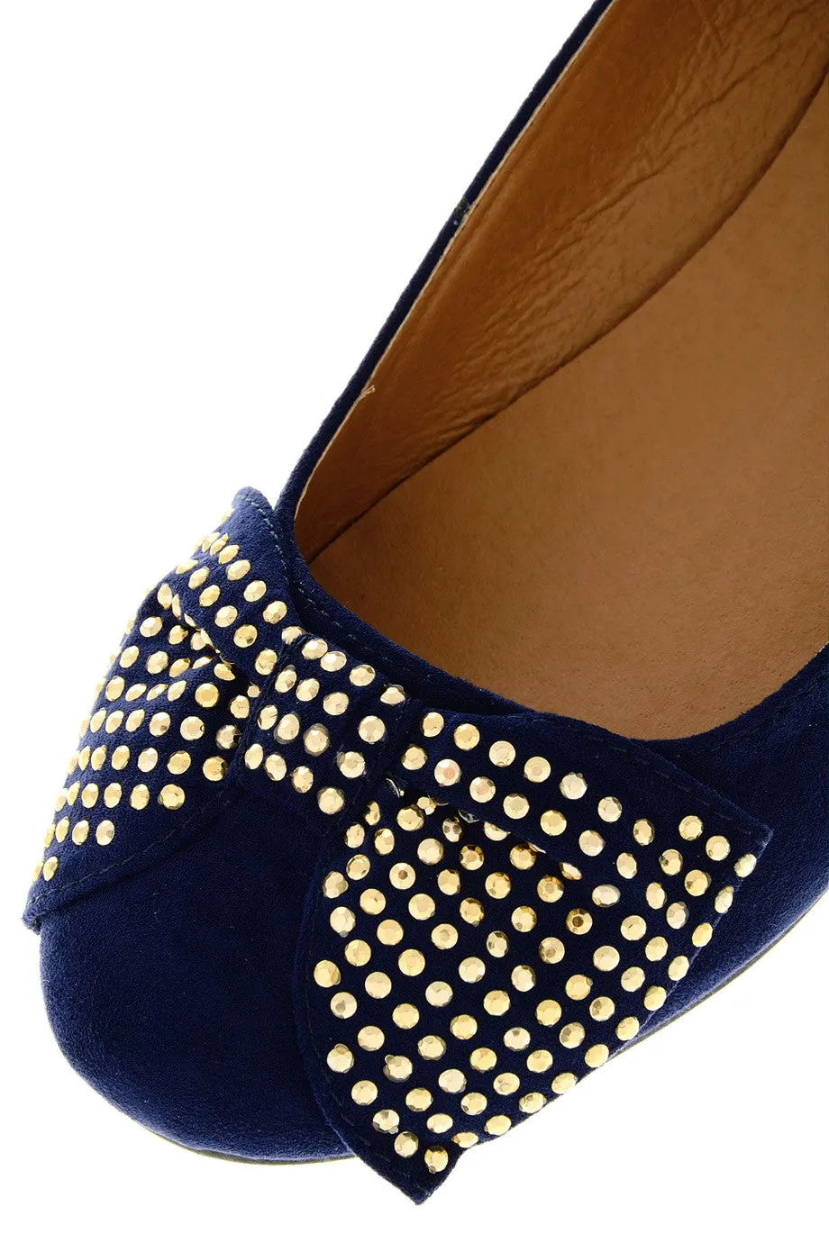 LILIANA Navy Suede Ballerinas