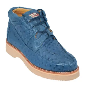 Los Altos Boots Mens # ZA050214 Casual Shoe | Style #01 |Caiman W/Ostrich Boots | Color Blue Jean