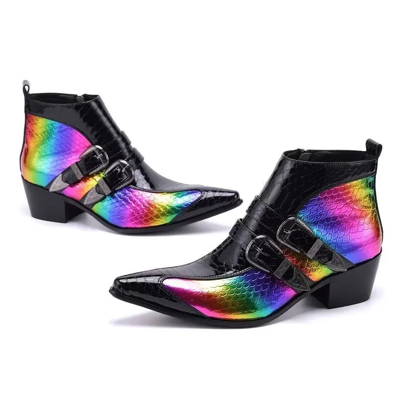 Luxe Exotica Genuine Leather Statement Dress Boots