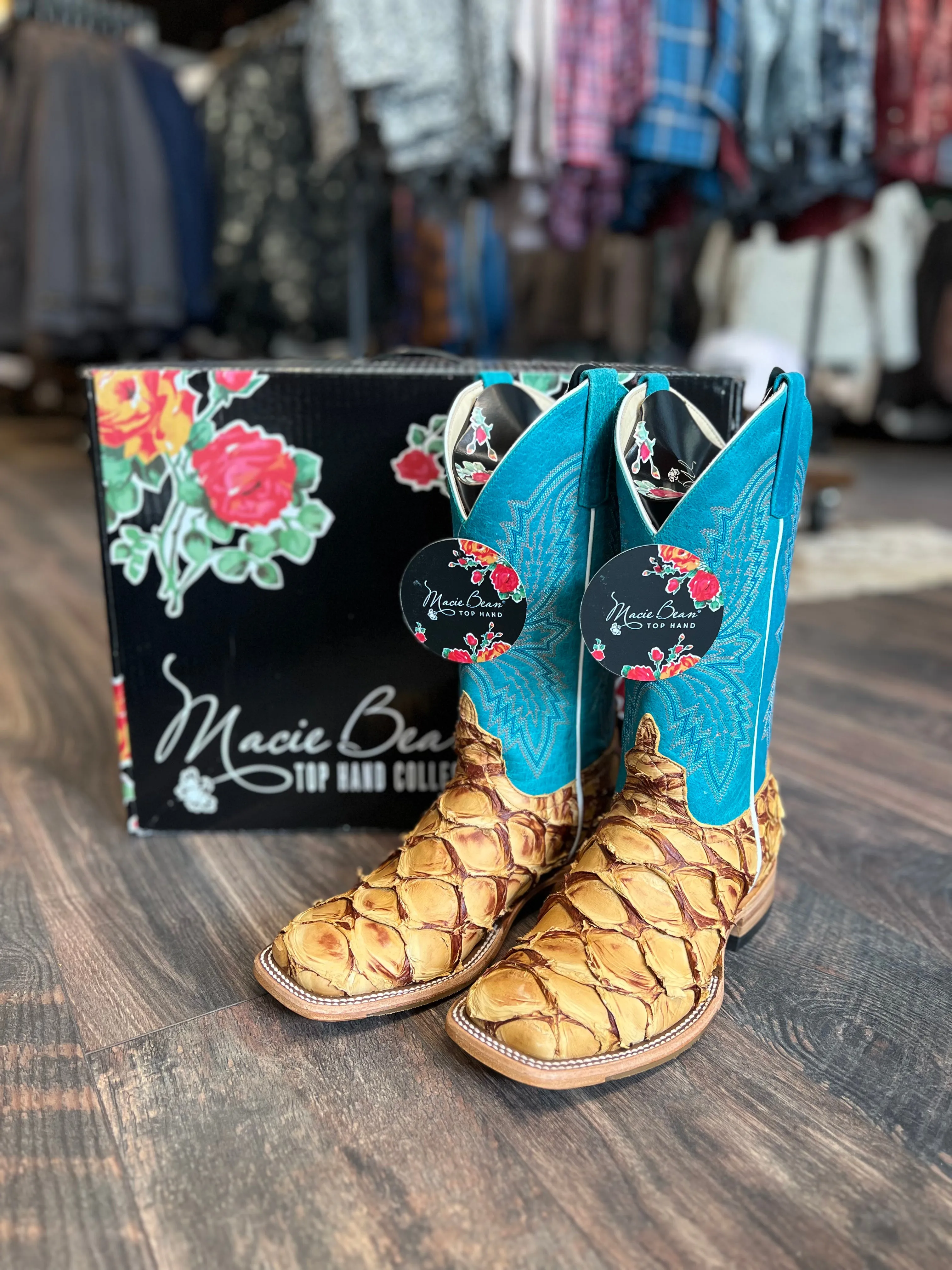 Macie Bean Ocean Blue Fish Boot