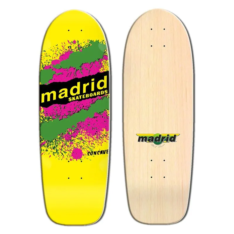 Madrid 9.5" x 29.87" Retro Explosion 1983 Re-Issue Yellow Skateboard Deck