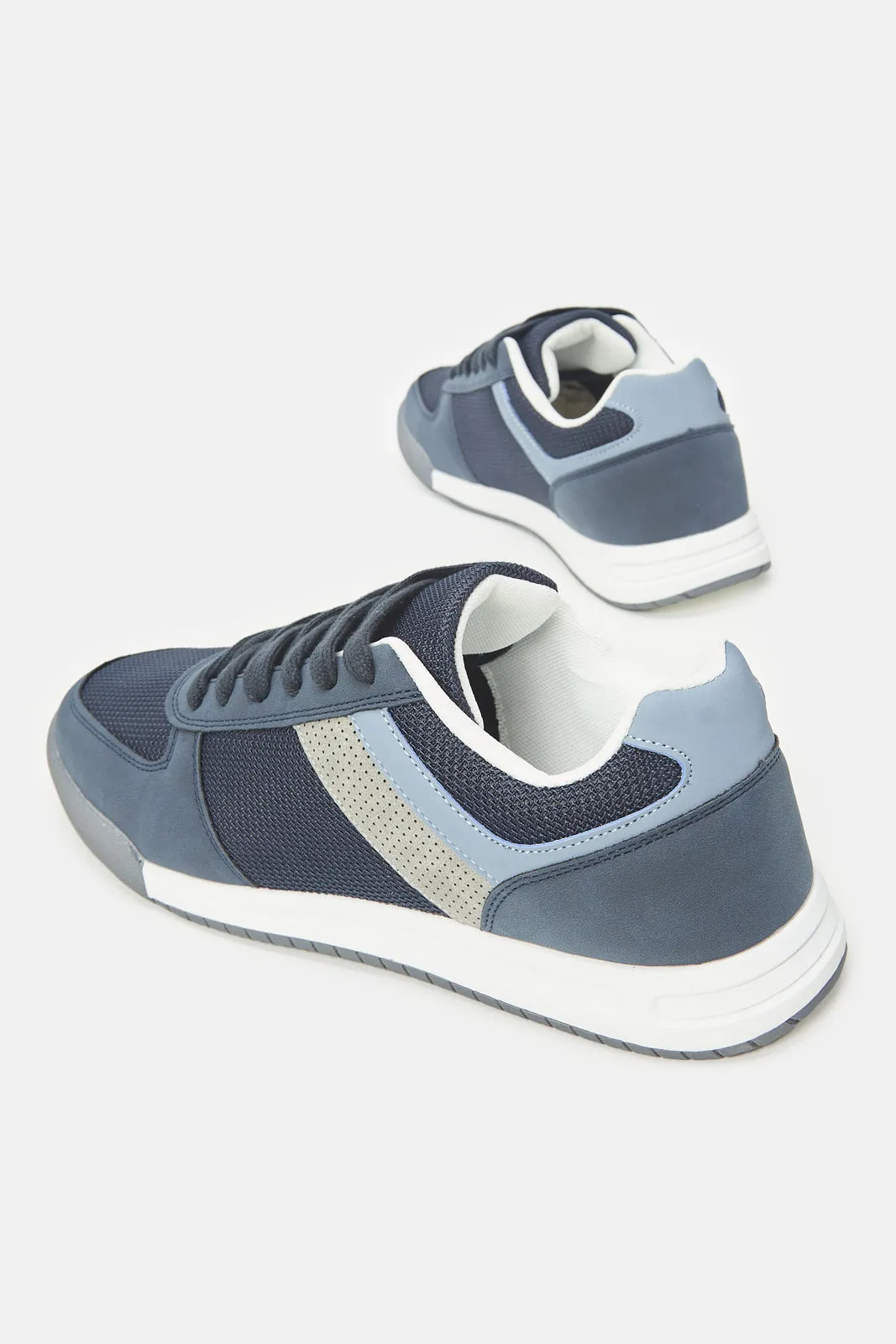 Men Navy Material Block Sneakers