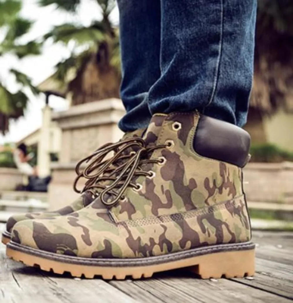 Mens Army Style Waterproof Boots