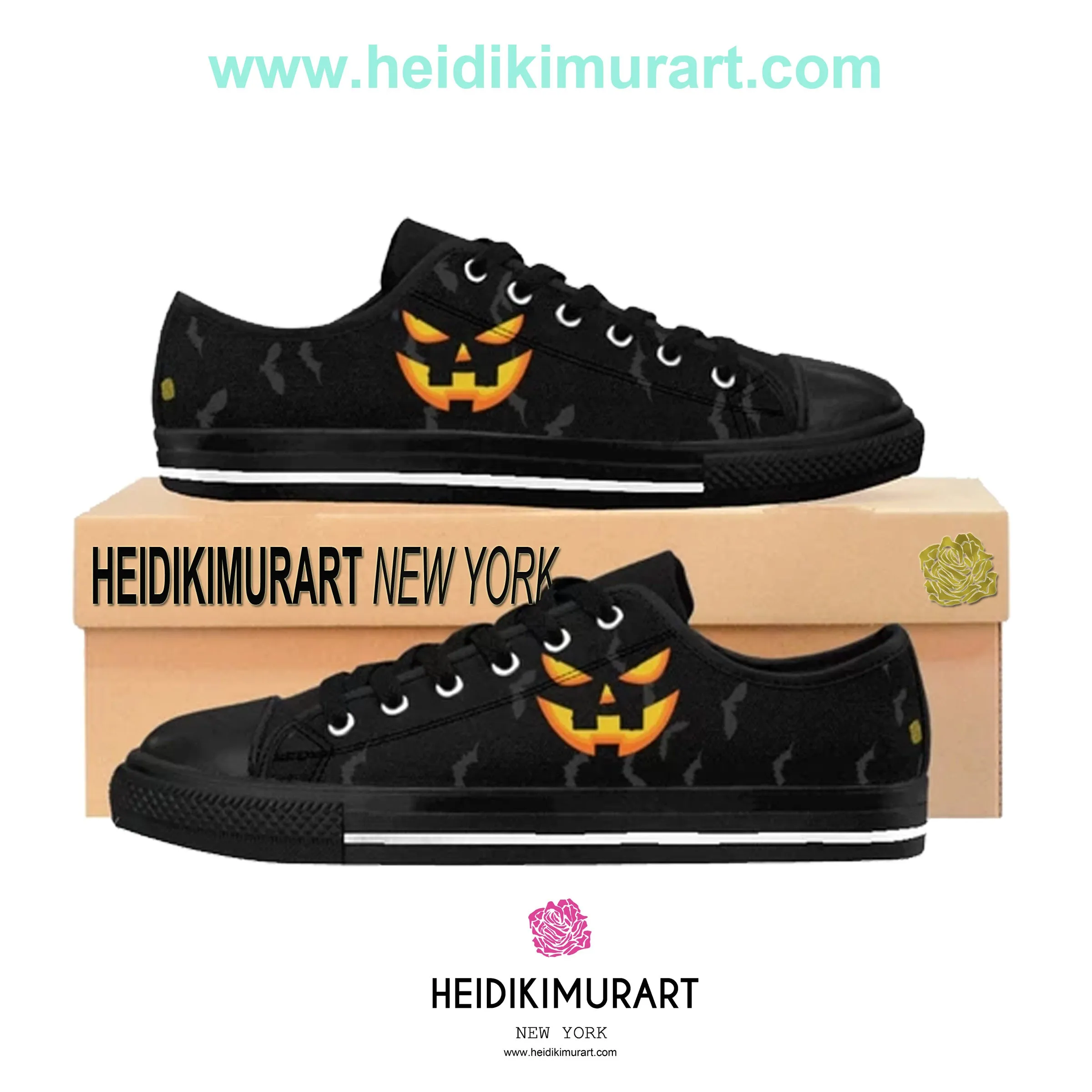 Men's Halloween Bats Sneakers, Gray Party Pumpkin Face Low Top Running Tennis Shoes