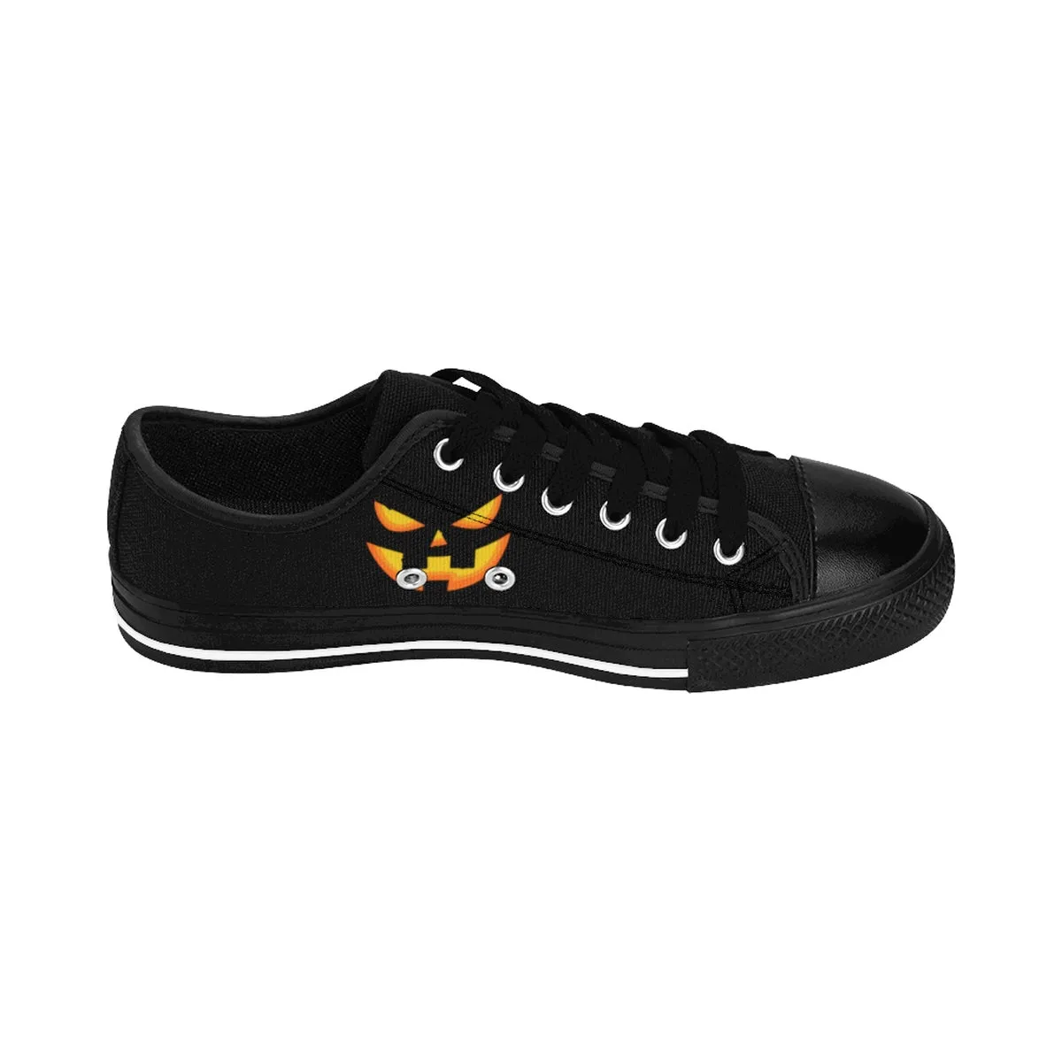 Men's Halloween Bats Sneakers, Gray Party Pumpkin Face Low Top Running Tennis Shoes