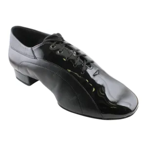 Men's Smooth Dance Shoes, 1115 Franco, Black Leather / Patent Leather