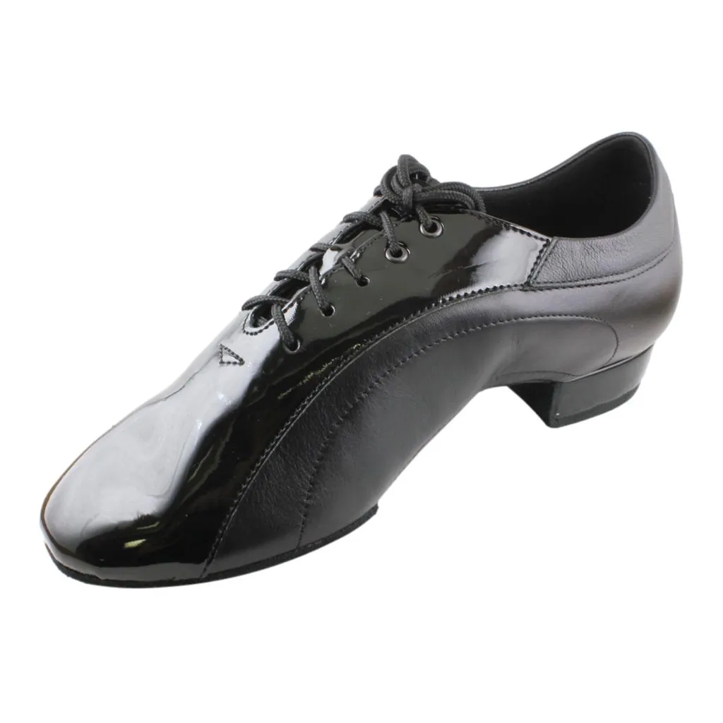 Men's Smooth Dance Shoes, 1115 Franco, Black Leather / Patent Leather