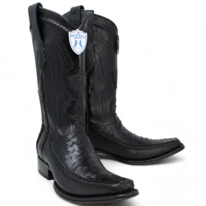 Men's Wild West Ostrich with Deer Skin Square Toe Boot 277LF0305