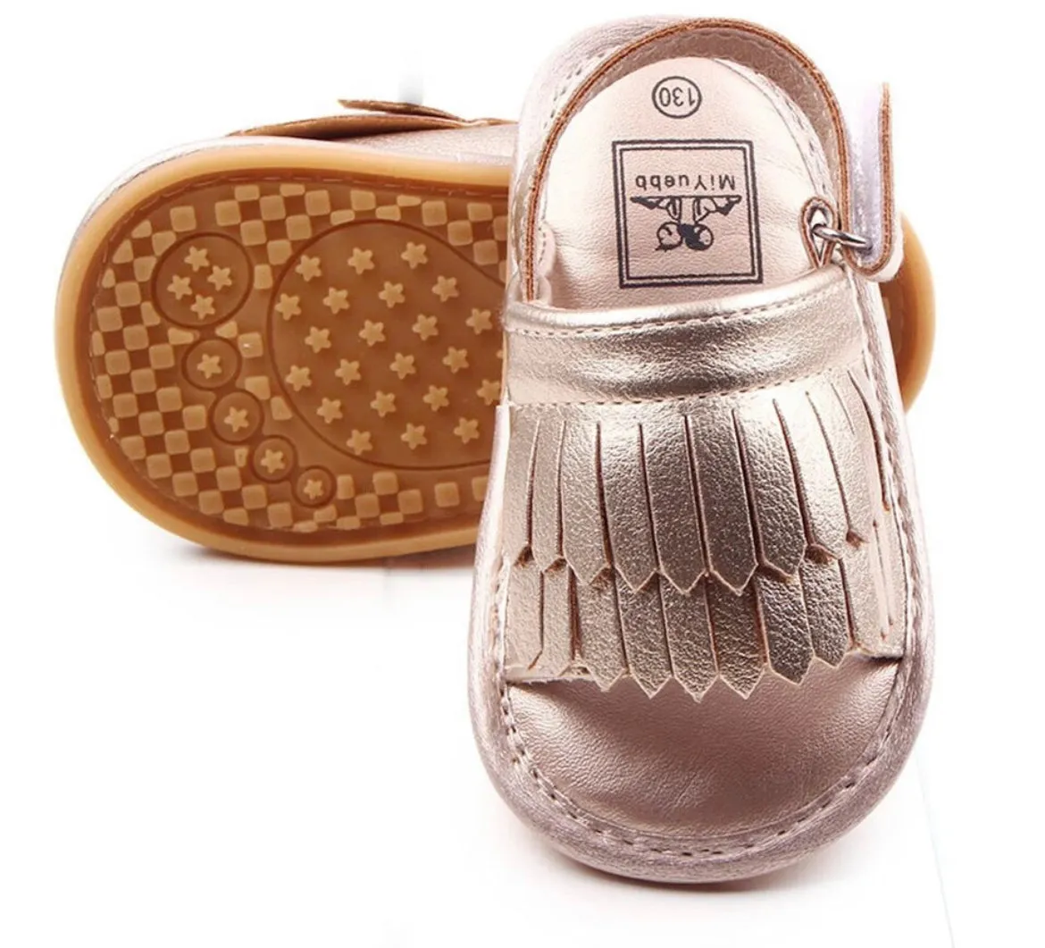 MILA - TASSEL BABY SHOES - TAN