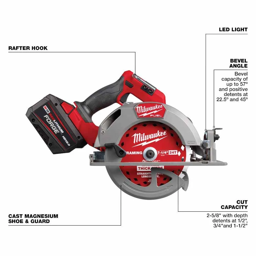 Milwaukee 2834-21HD M18 FUEL 7-1/4” Circular Saw Kit