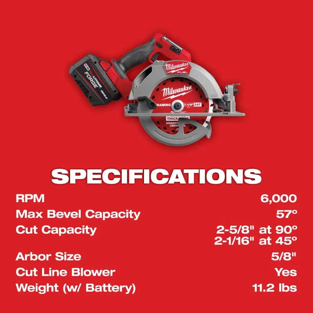 Milwaukee 2834-21HD M18 FUEL 7-1/4” Circular Saw Kit