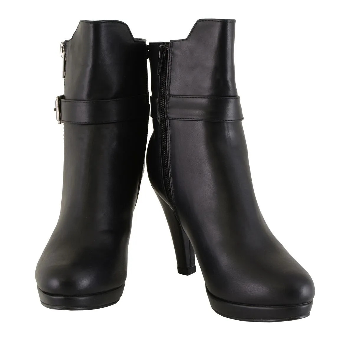 Milwaukee Leather MBL9430 Women's Black Fashion Casual Boots with Side Zipper Entry