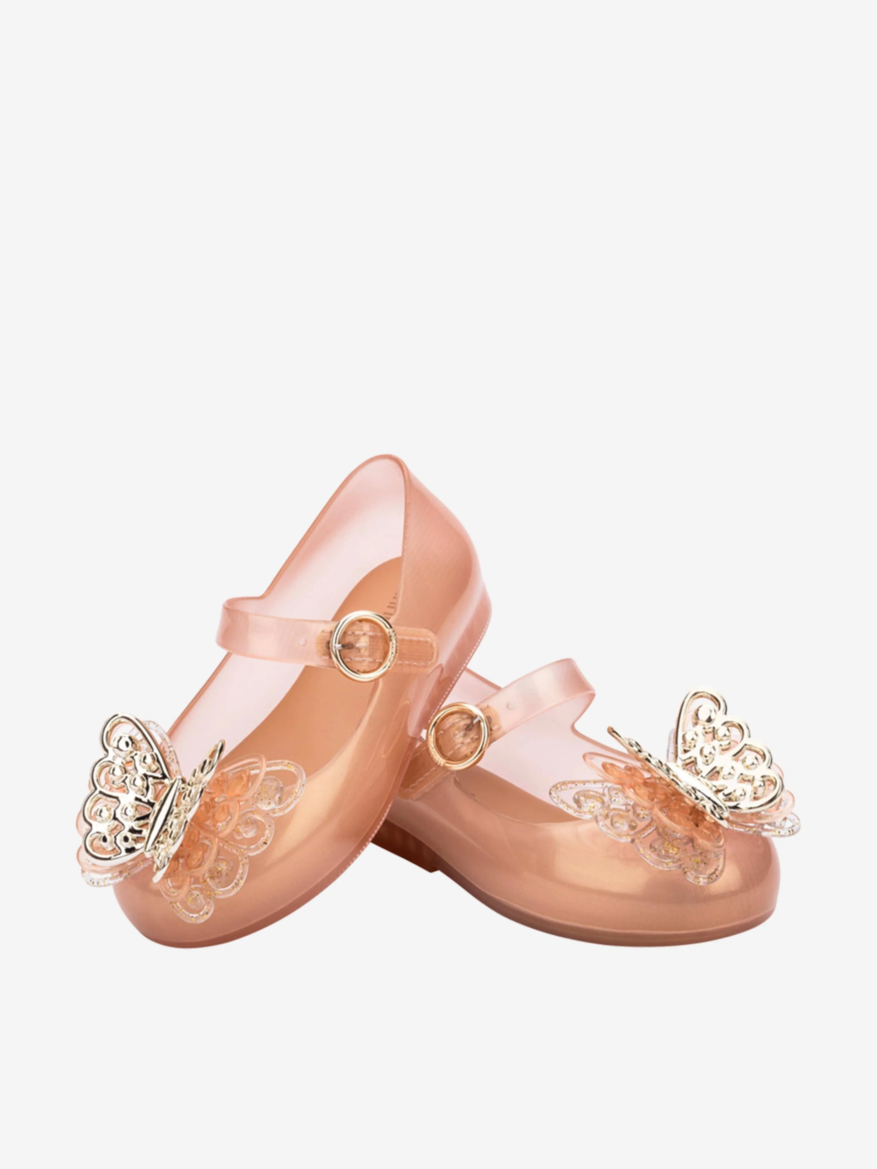 Mini Melissa Girls Sweet Love Fly II Shoes in Gold