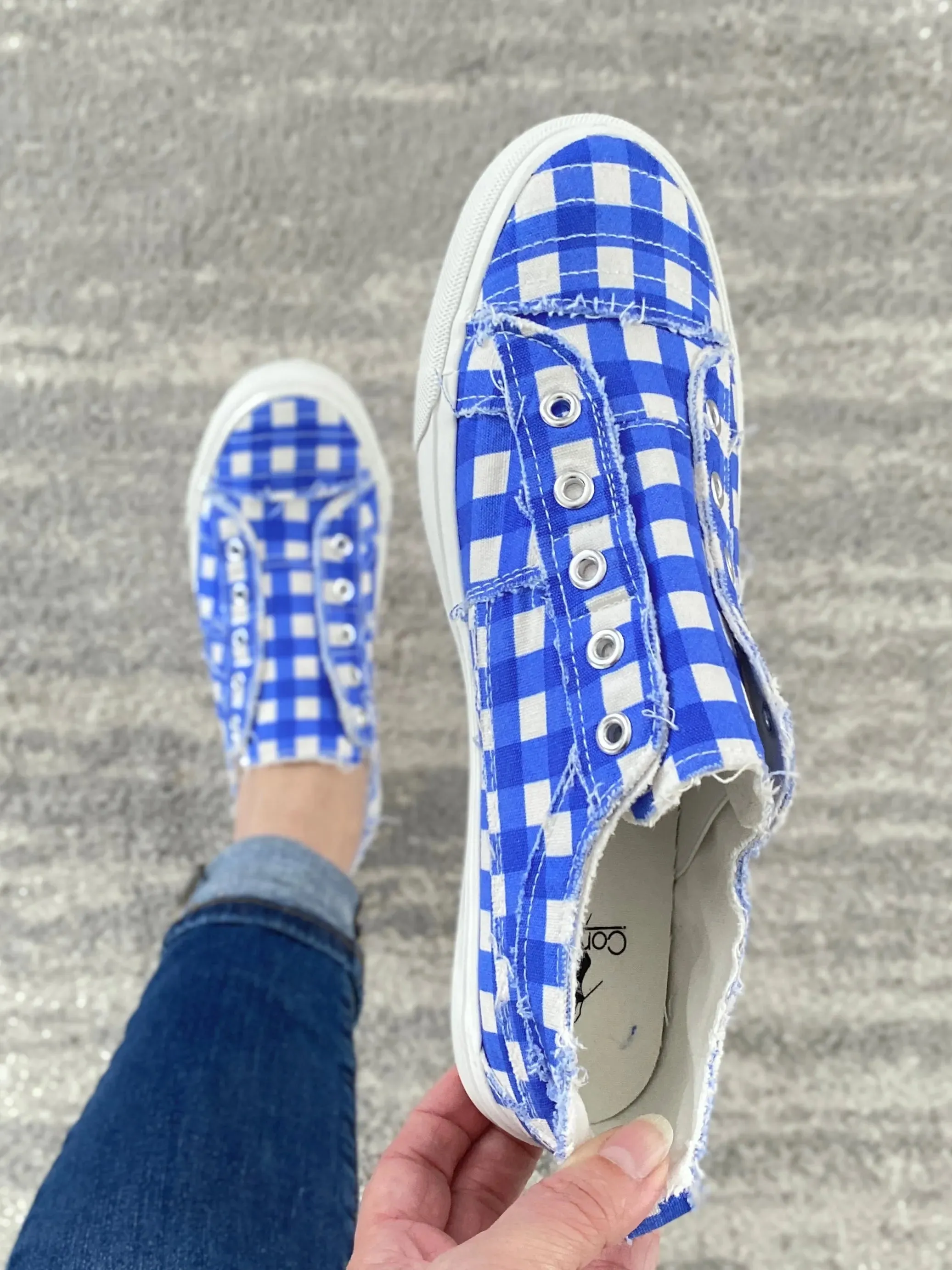 My Blue Gingham Babalu Shoes