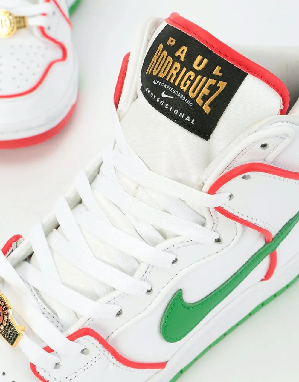 Nike SB Dunk High Premium QS Skate Shoes - White/University Red-White