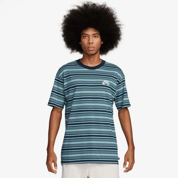 Nike SB Striped Embroidered Max90 Skate Tee Denim Turq