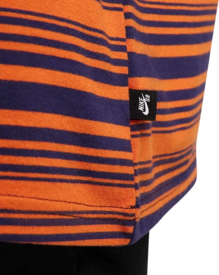 Nike SB Striped Long Sleeve Tee - Purple Ink / Campfire Orange