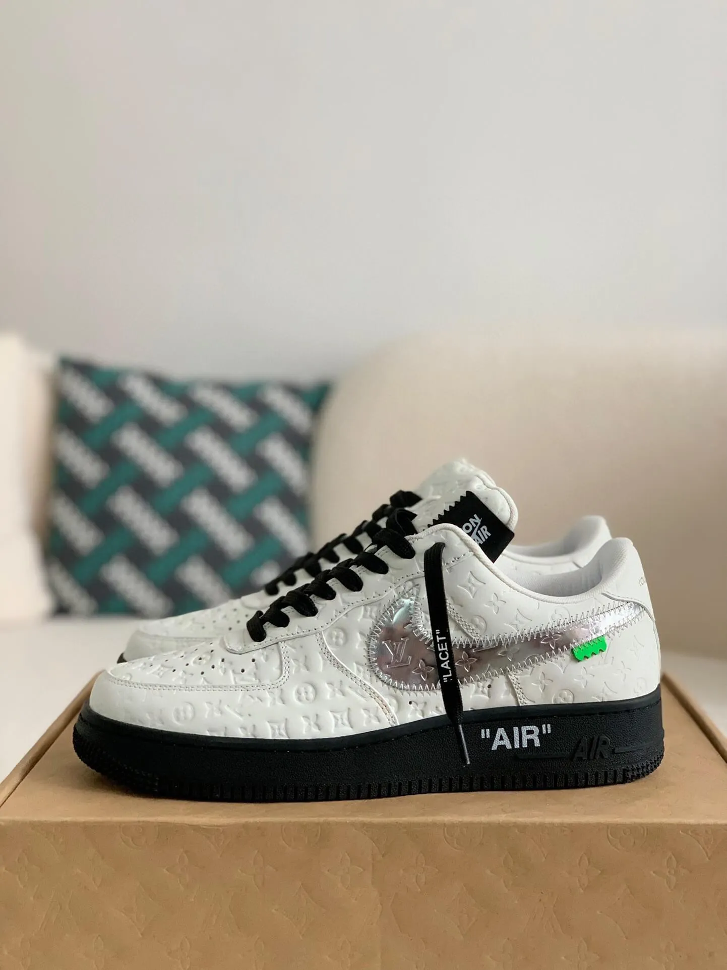 Nike x Louis Vuitton LV Air Force 1 Black and White Monogram Sneakers