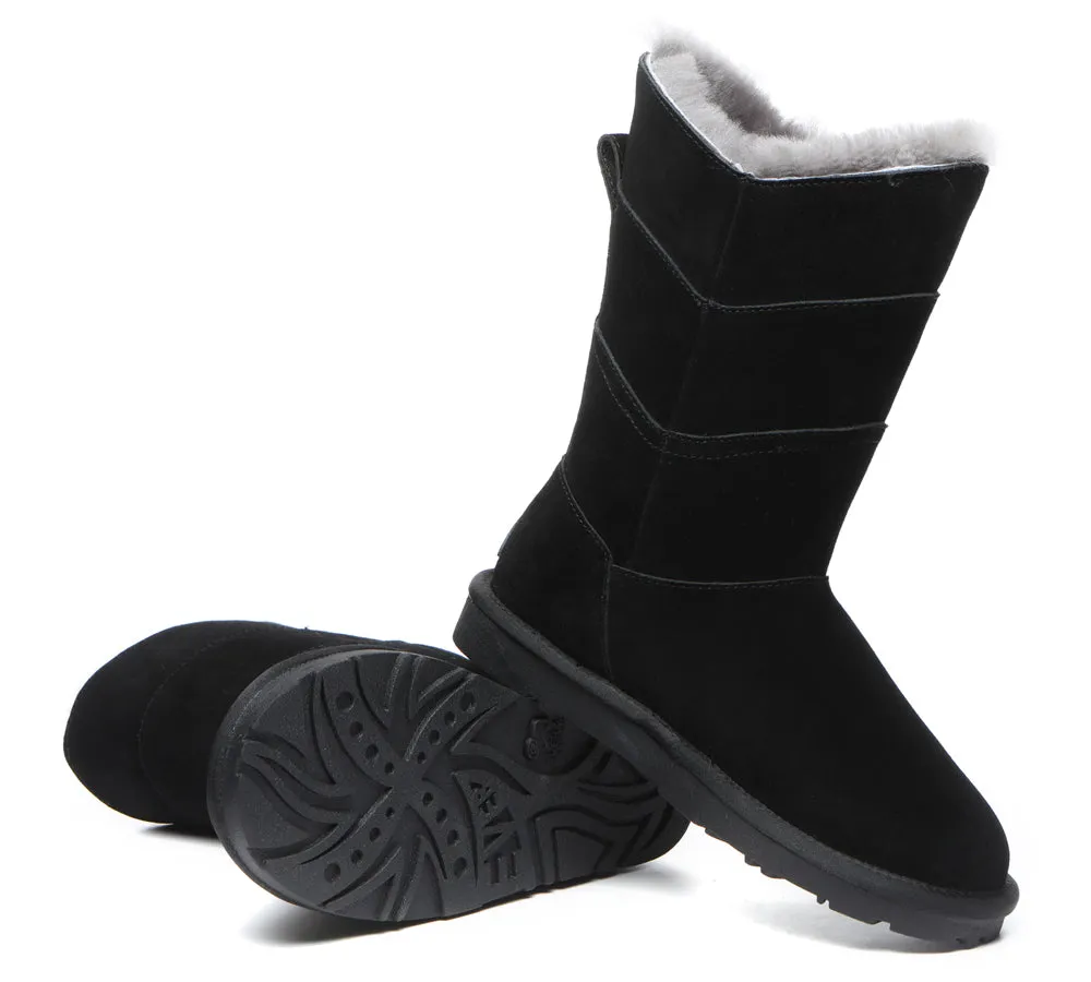 Premium Australian Sheepskin Tall Boots Women Swanston 3 Panel