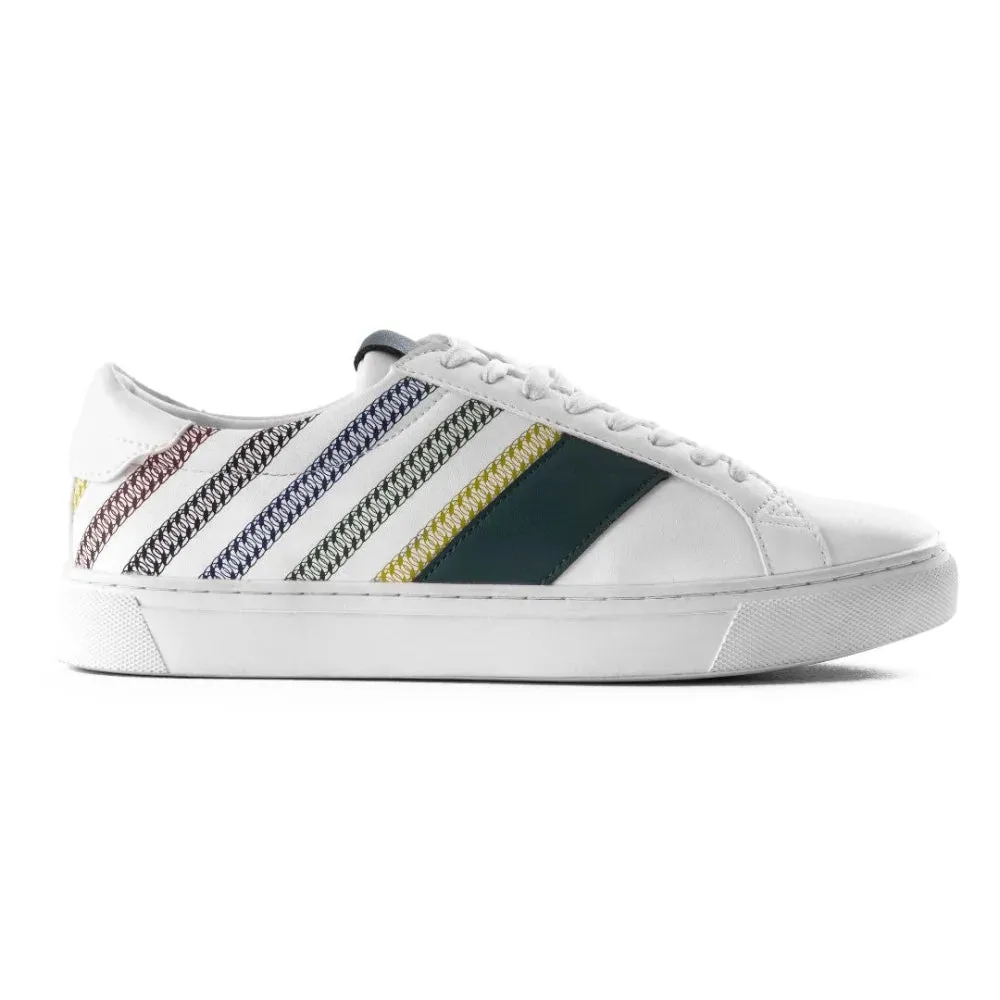 Pull & Bear Stripes Lace-up Trainers - WHT