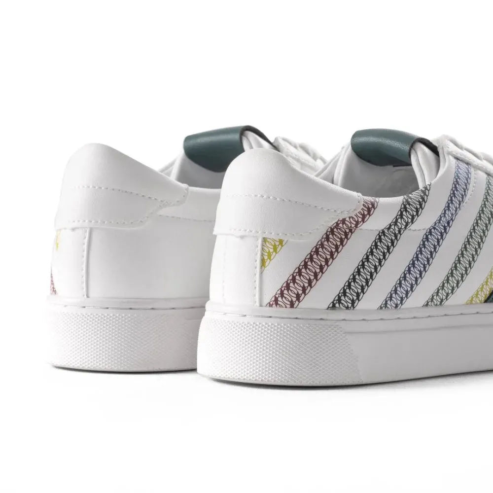 Pull & Bear Stripes Lace-up Trainers - WHT