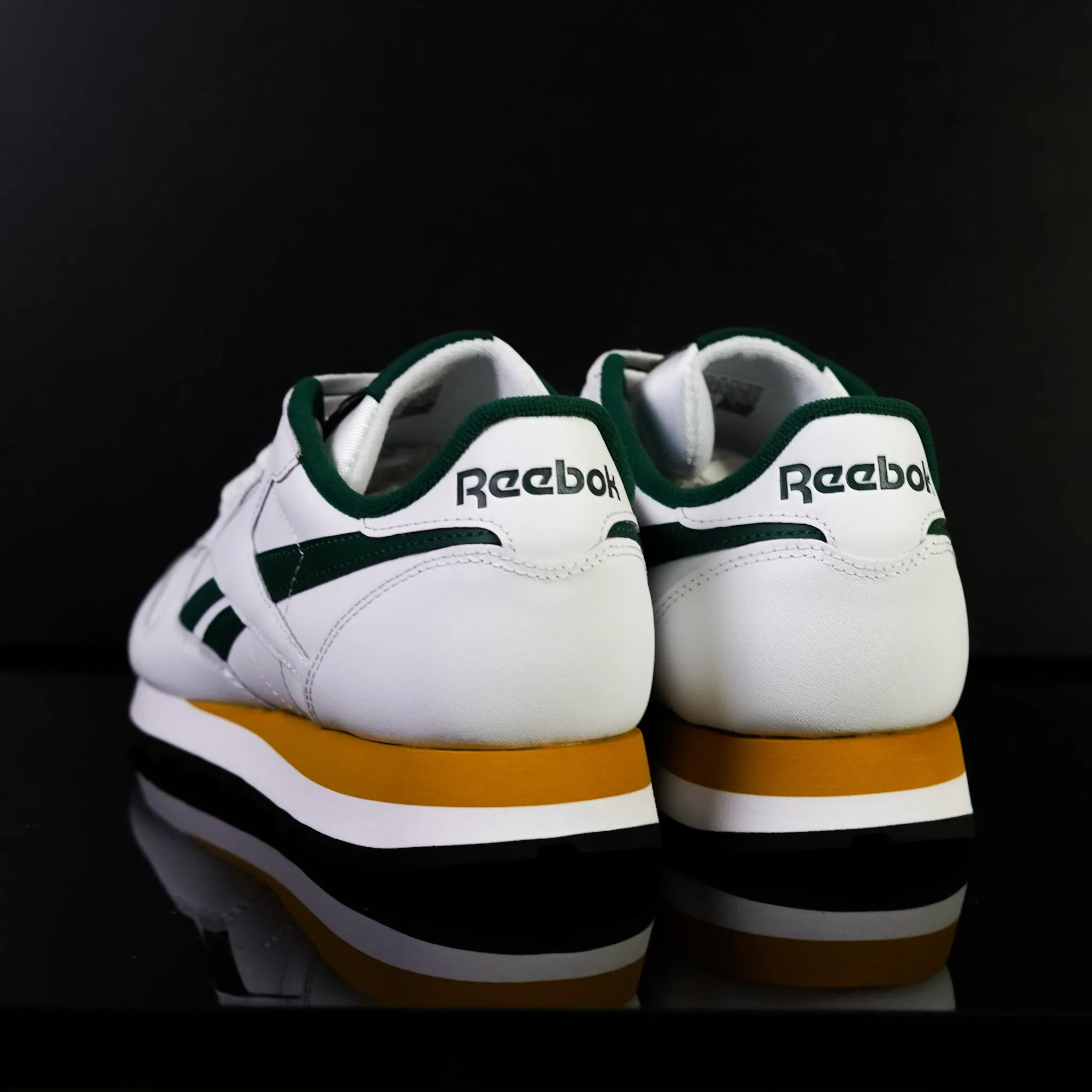 REEBOK : Reebok Homme Classic Cuir, Blanc/ Vert