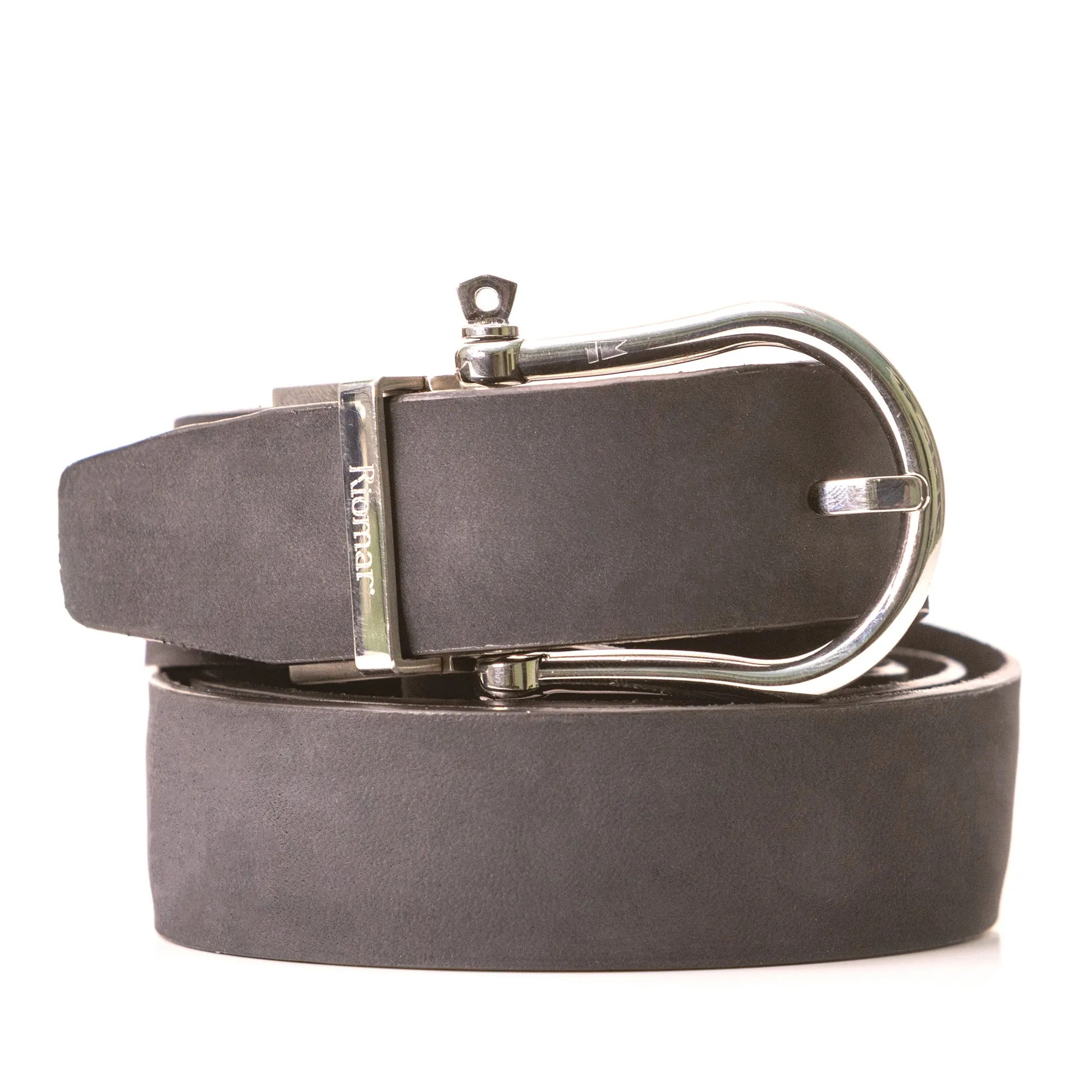 Riomar Reversible Belt: Tuxedo / Stingray Grey