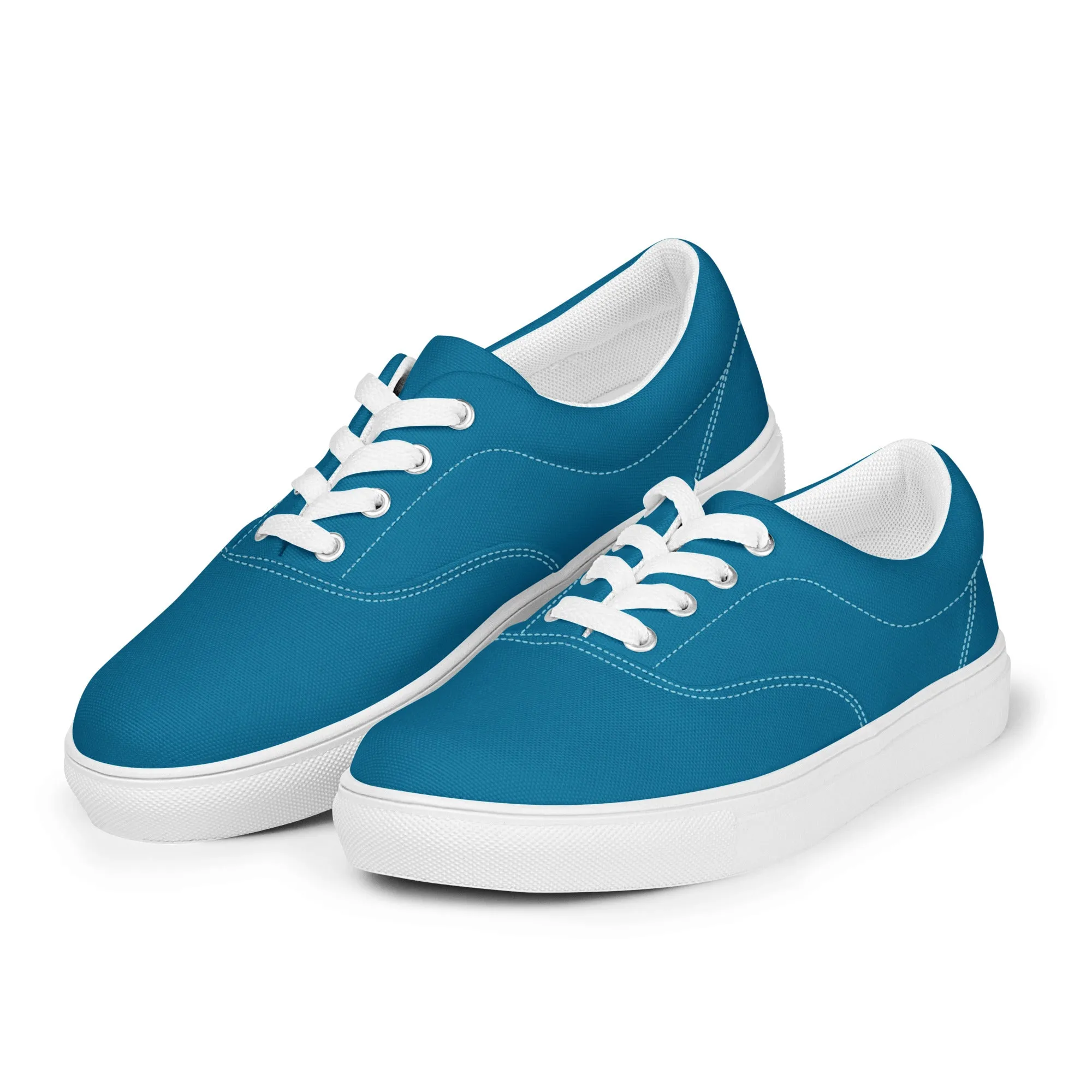 Royal Blue Men's Low Tops, Solid Royal Blue Color Best Designer Men’s Lace-up Canvas Shoes (US Size: 5-13)