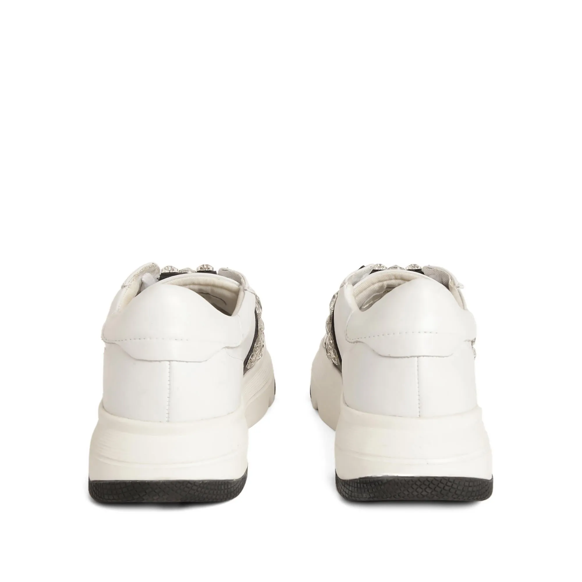 Saint Aifric Crystal White Leather Sneakers