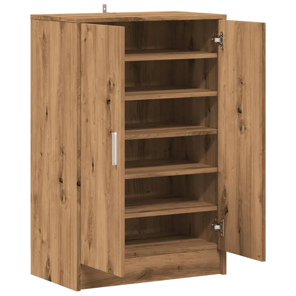 Shoe Cabinet Artisan Oak 60x35x92 cm Engineered Wood