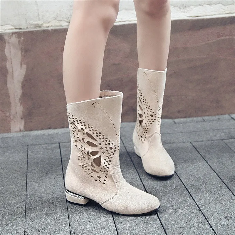 Short Women Shoes Chunky Heels Boots