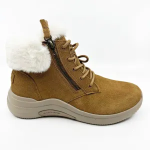 Skechers On The Go Midtown Chestnut Womens Size 6.5 Faux Fur Boots